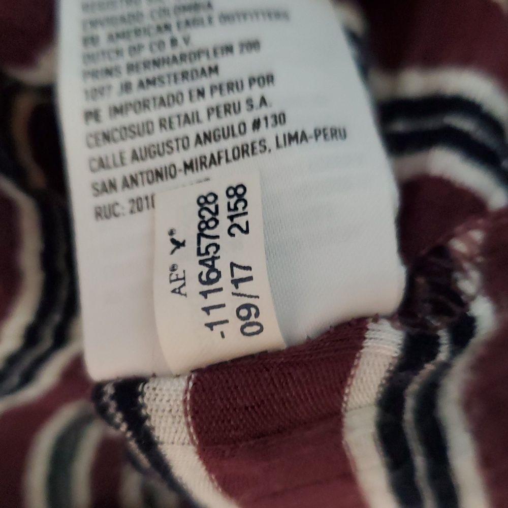 American Eagle Outfitters Black, Maroon and White Striped Top - Picture 6 of 8